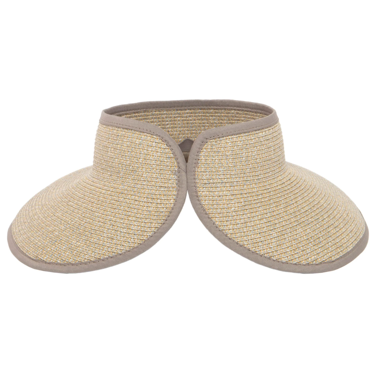 San Diego Hat Company Signature Ultrabraid Large Brim Visor, Grey/Tan
