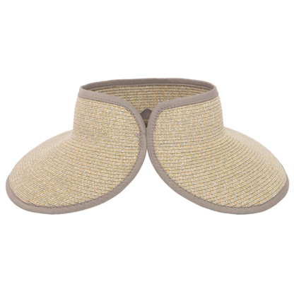San Diego Hat Company Signature Ultrabraid Large Brim Visor, Grey/Tan