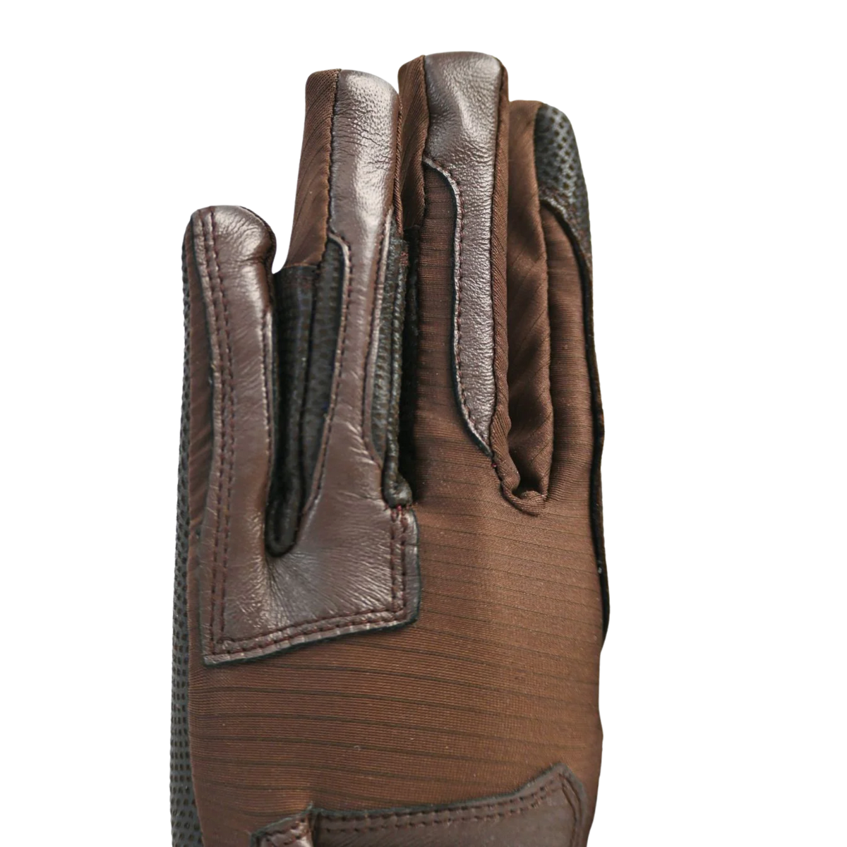 Brown leather glove on a white background