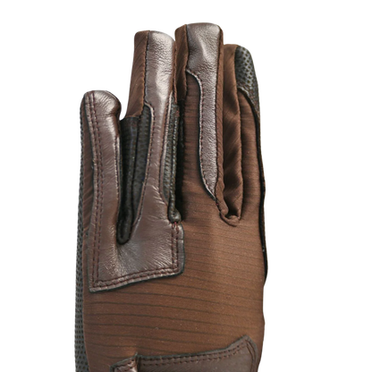 Correct Connect Tackified Copper Tech Leather Premium Riding Gloves, Brown