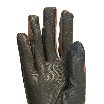 Correct Connect Tackified Copper Tech Leather Premium Riding Gloves, Brown