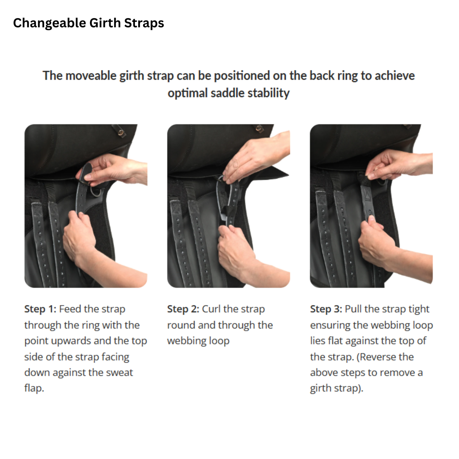 Thorowgood T9 Pony changeable girth straps graphic.