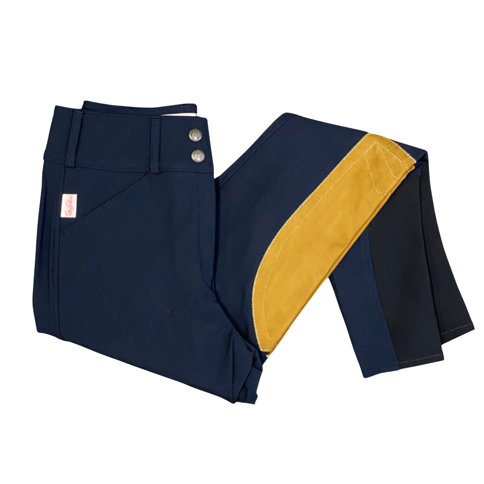 Tailored Sportsman Trophy Hunter, Mid Rise Front Zip Boot Sock, Black &amp; Blue/Tan