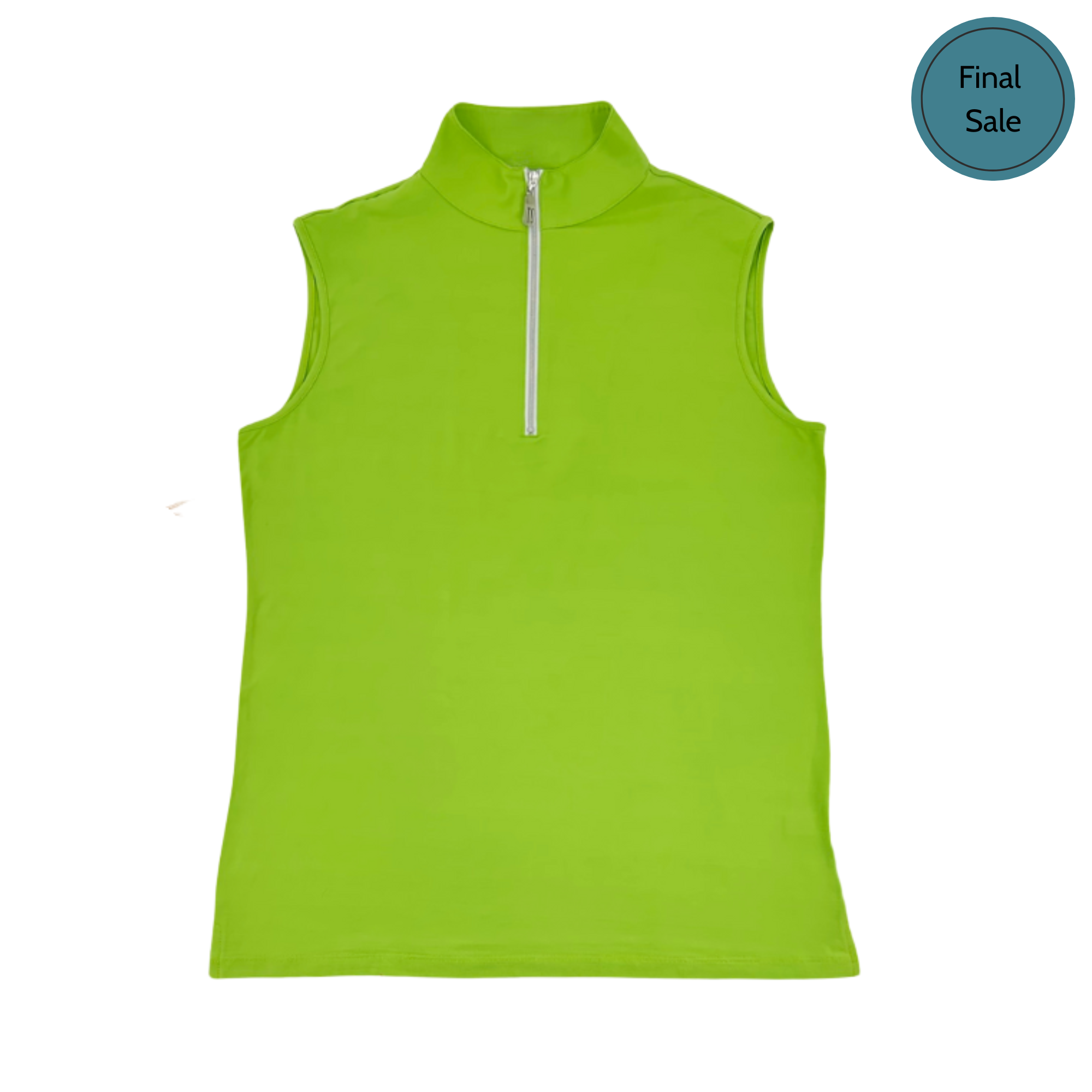 Tailored Sportsman IceFil Zip Sleeveless Shirt,  Apple Green with Gold Zip