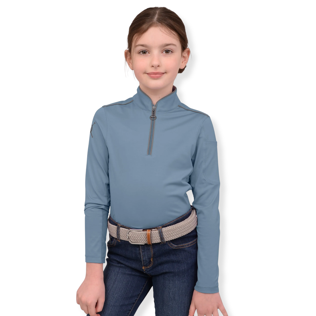 Chestnut Bay Youth Performance Rider SkyCool Shirt, Skyblue