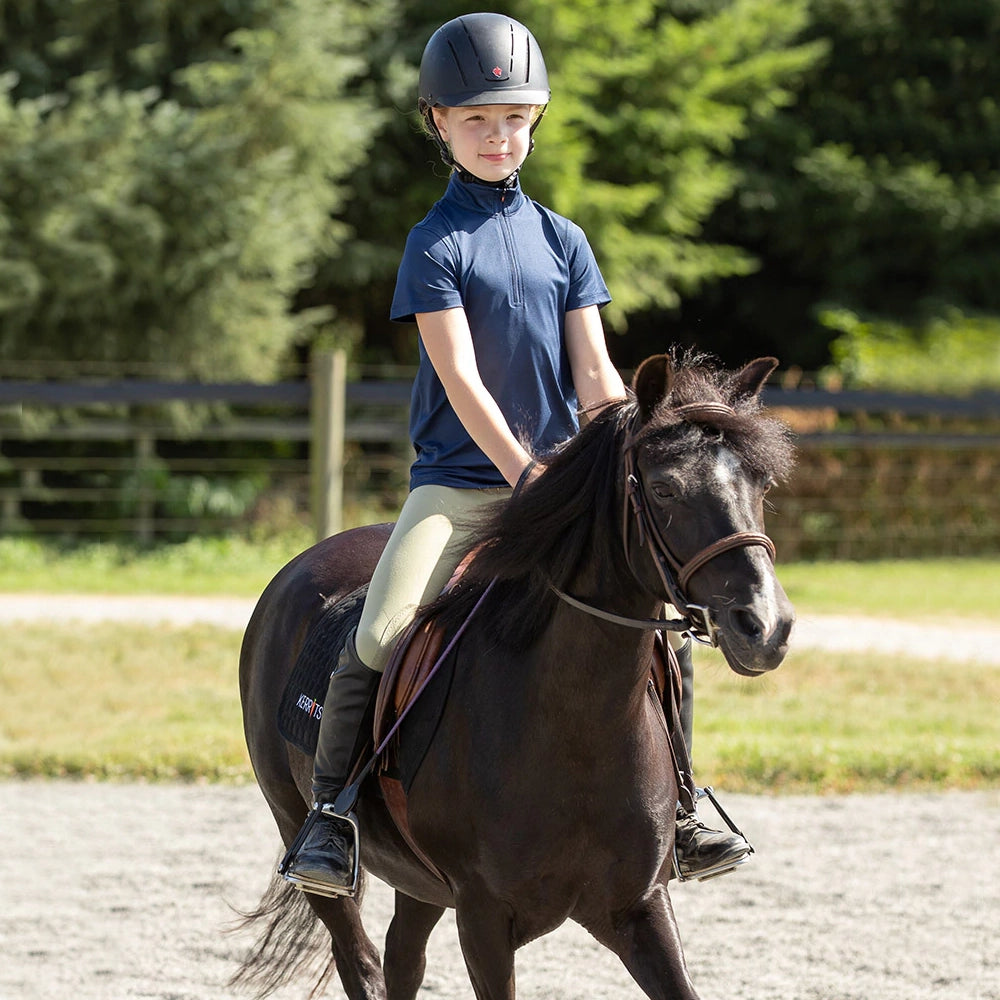 Kerrit Kids Performance Knee Patch Riding Tight,  Black &amp; Tan