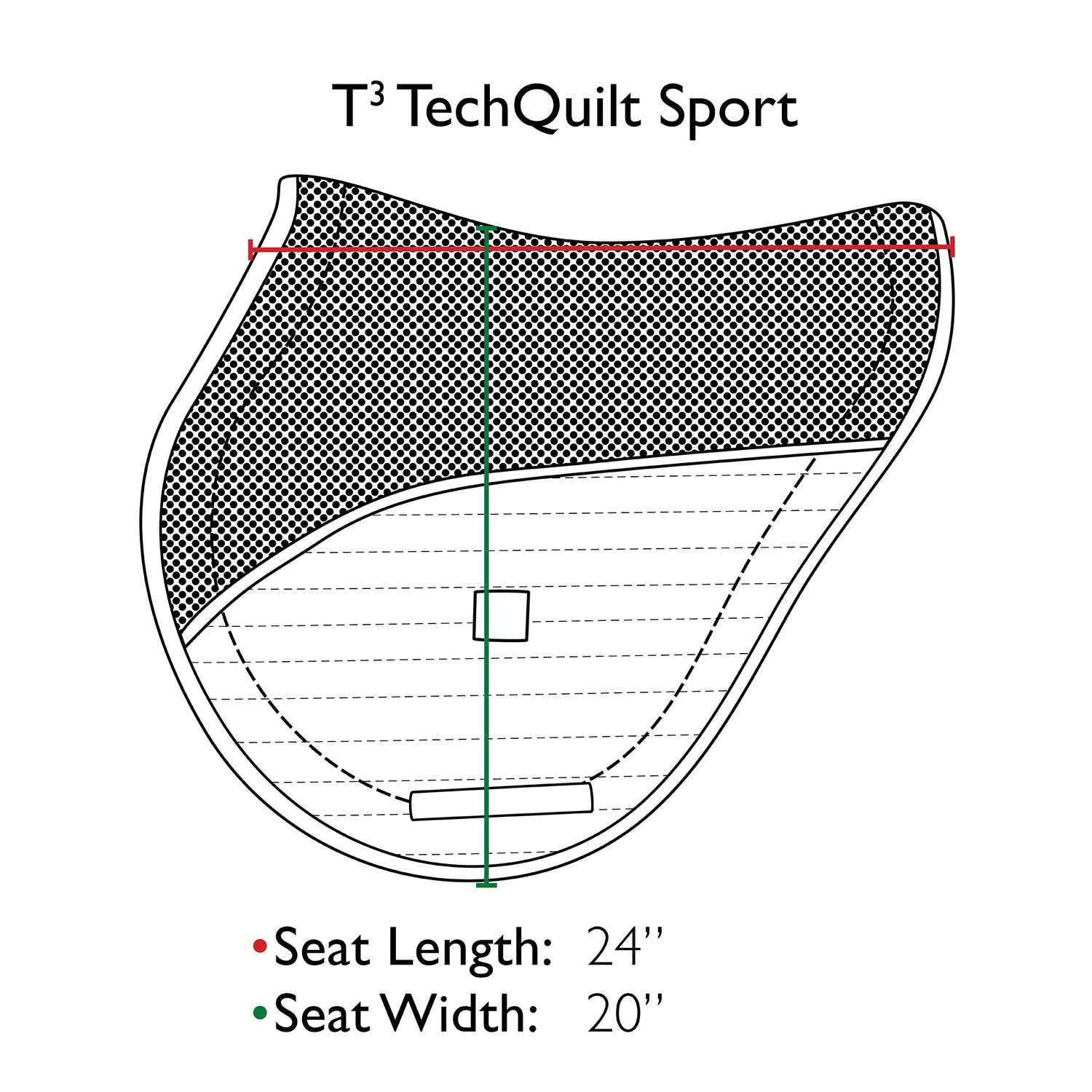 T3 TechQuilt Sport Saddle Pad with Non-Slip Lining