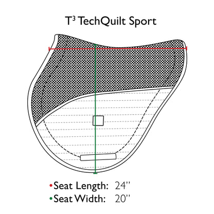 T3 TechQuilt Sport Saddle Pad with Non-Slip Lining