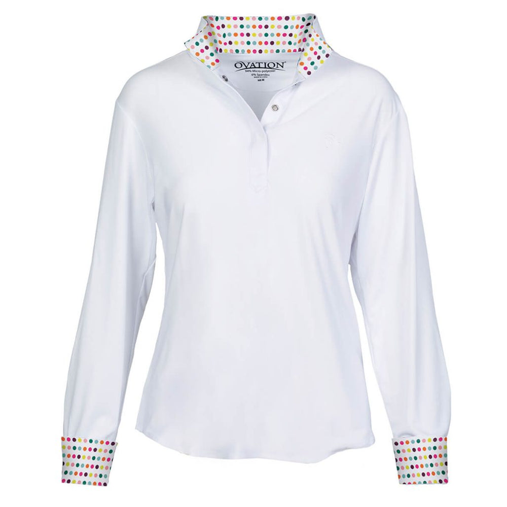 Ovation® Jorden Ladies Tech Show Shirt, Confetti Dots