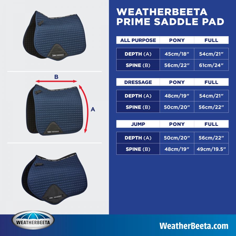 WeatherBeeta Prime Jump Saddle Pad,  Navy