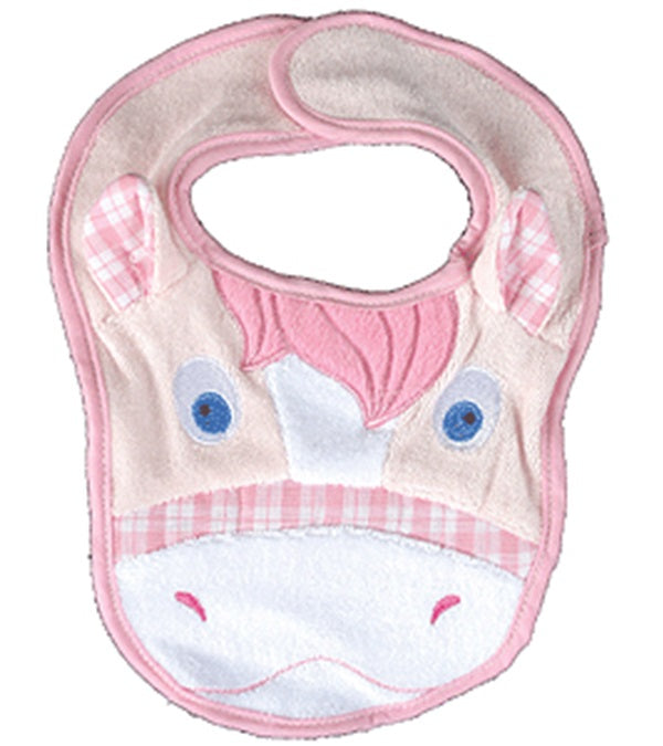 Horsey Baby Bib, Pink