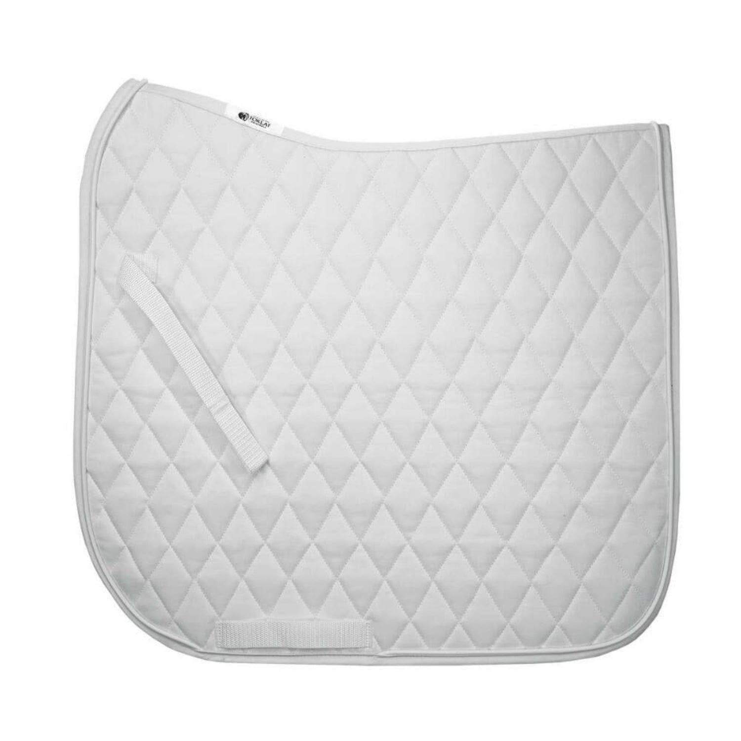 A white with white trim dressage pad.