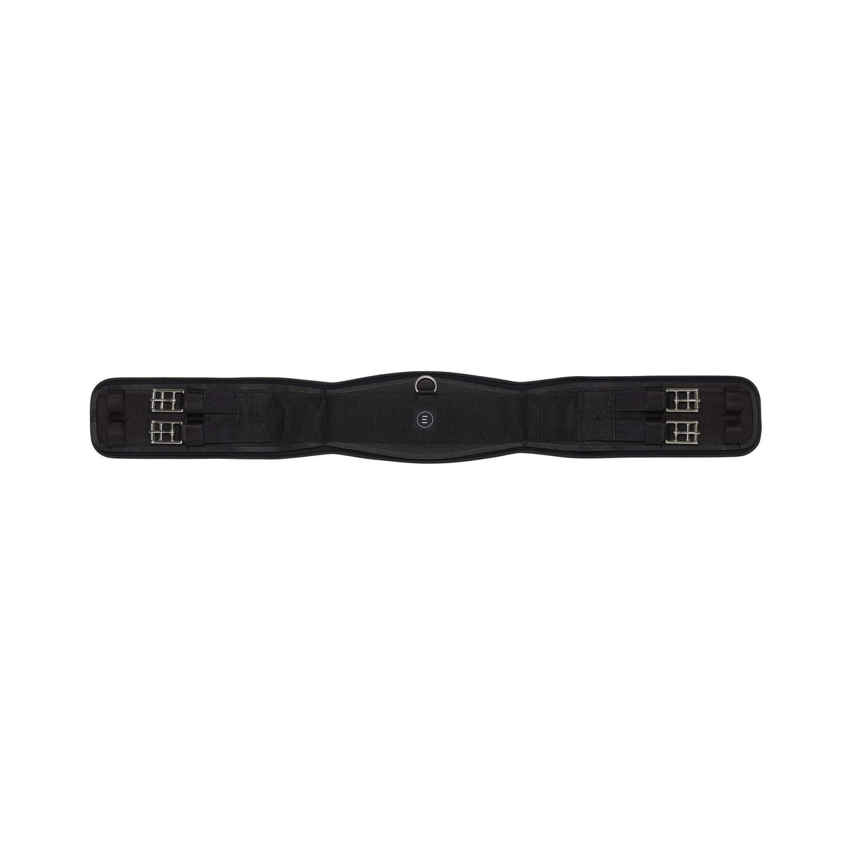 Black Dressage girth with smartfabric and d ring in the middle.