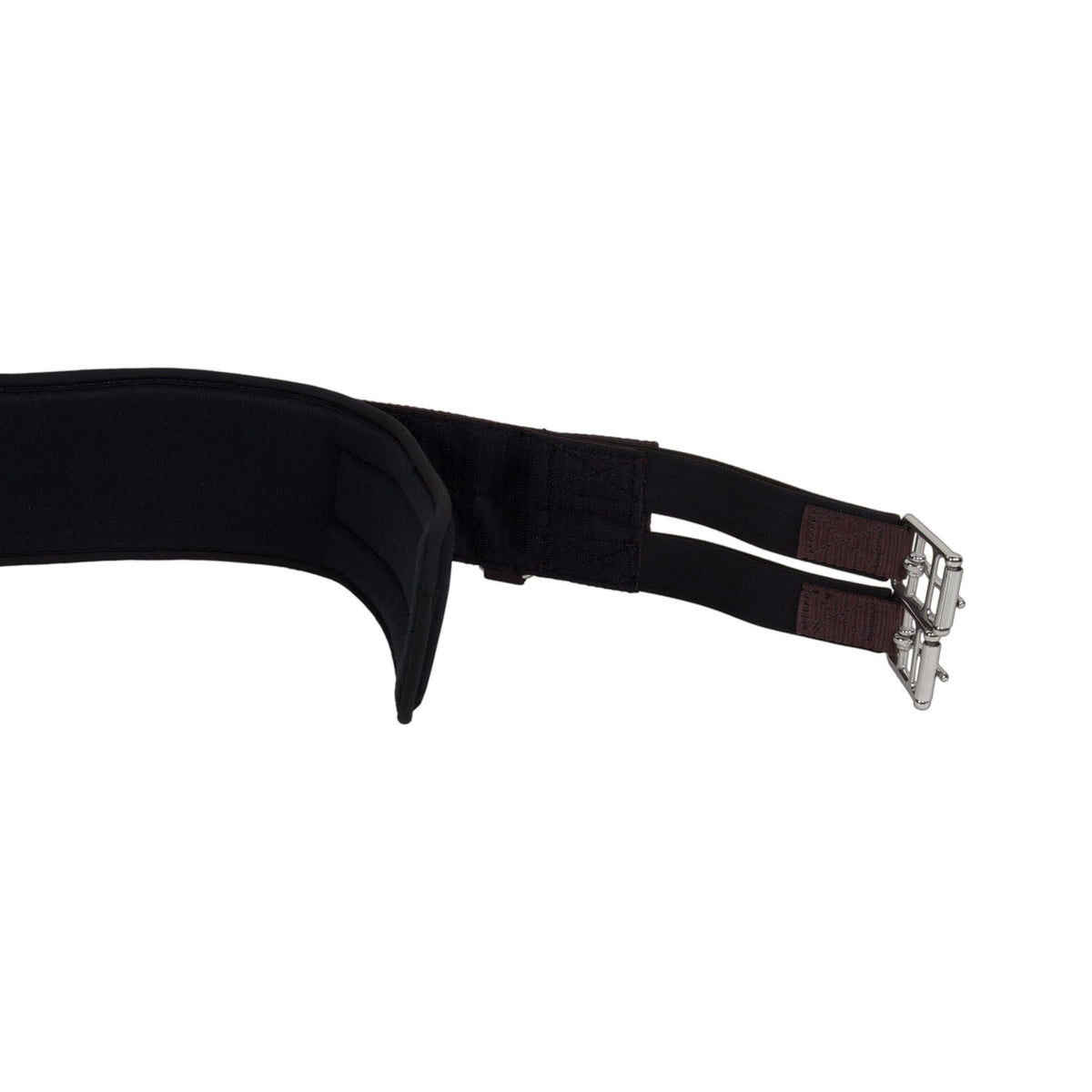 A brown EquiFit Essential Schooling Girth with a SmartFabric Liner.