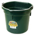 A Hunter Green plastic bucket with a metal handle and a product label on the side.
