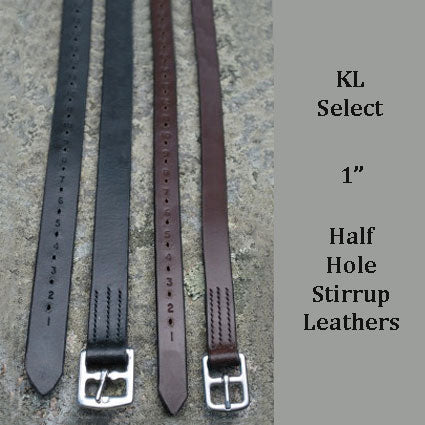 KL Select Half Hole Stirrup Leathers,  Black
