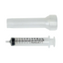 A 12cc Plastic Medical syringe with measurement markings on a white background