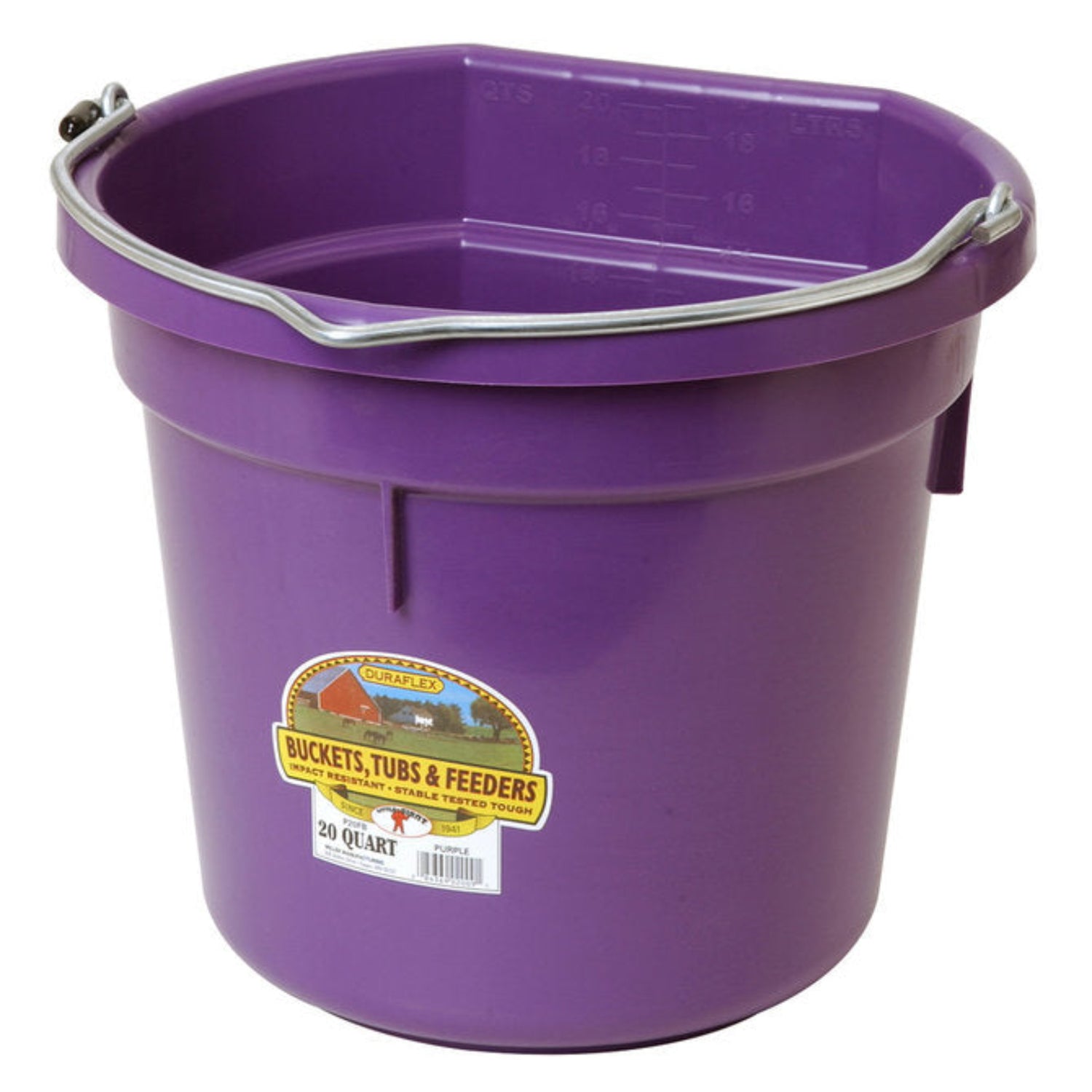A purple Duraflex Bucket 20qt