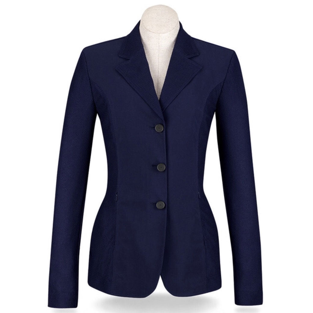 R.J. Classics Harmony Jr. Girl's Mesh Show Coat,  Navy