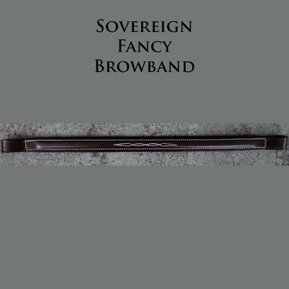 A close up of the KL Select Sovereign Fancy browband.