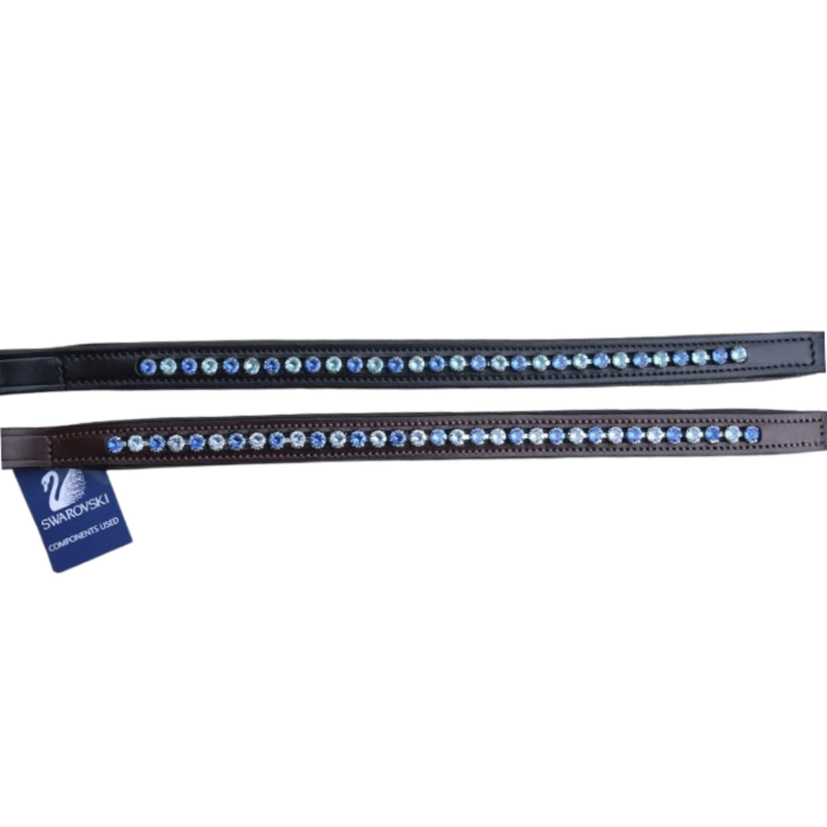 A closeup of the Red Barn True Blue Browband.