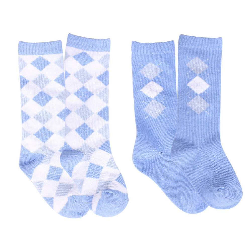 QHP Check Baby Socks,  Set of Two
