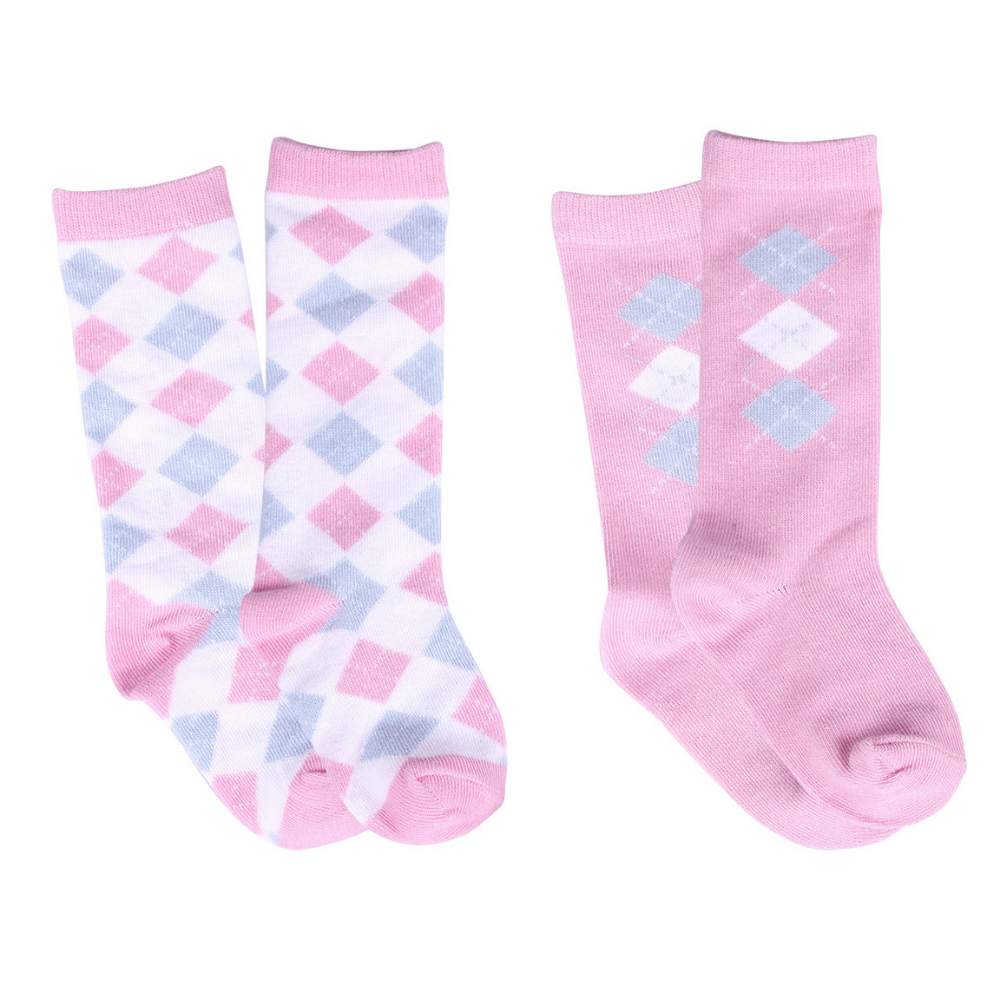QHP Check Baby Socks,  Set of Two