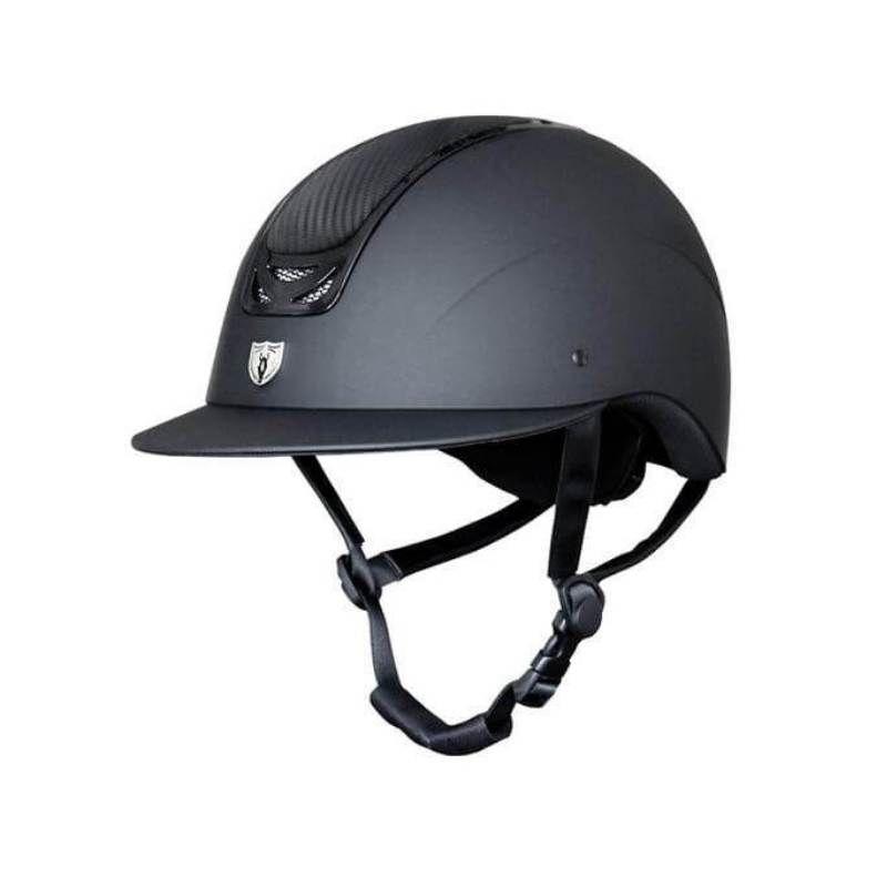 Tipperary Royal Wide Brim Helmet,  Black Carbon Leather Top with Gloss Trim