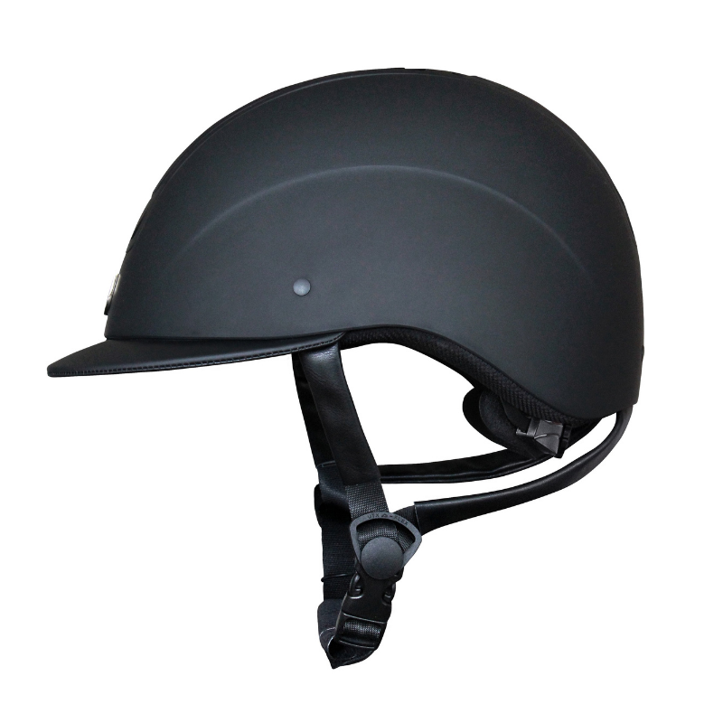 Tipperary Royal Wide Brim Helmet,  Black Carbon Leather Top with Gloss Trim