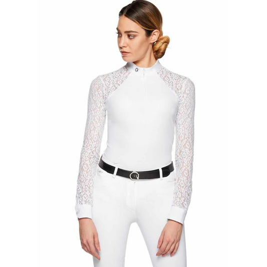Ego7 Florentine Long Sleeve White Lace Show Shirt