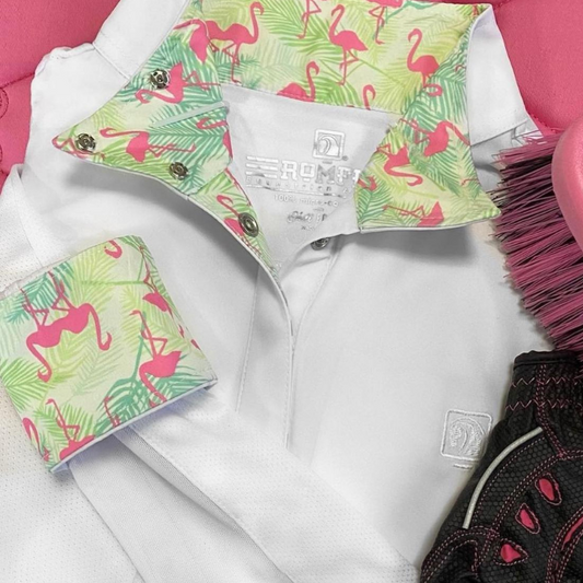 Romfh Lindsay Long Sleeved Show Shirt, Flamingo Garden