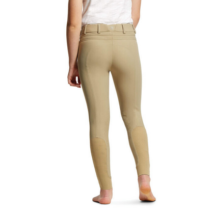 Ariat Kids Tri Factor EQ Grip Knee Patch Breech,  Tan