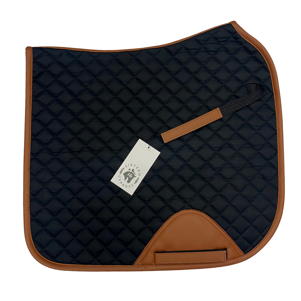 Sixteen Cypress Dressage Pad, Black & Cognac