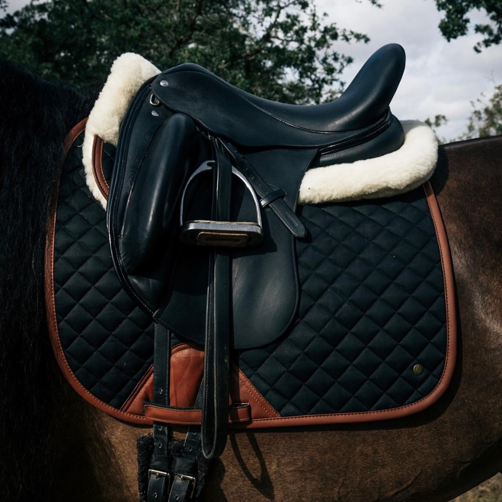 Sixteen Cypress Dressage Pad, Black & Cognac