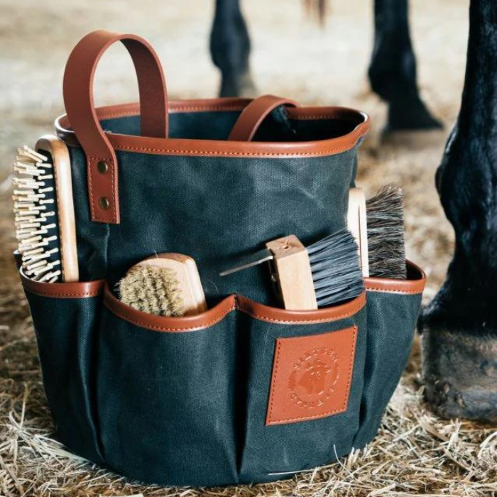 Sixteen Cypress Wax Canvas Grooming Tote Spruce