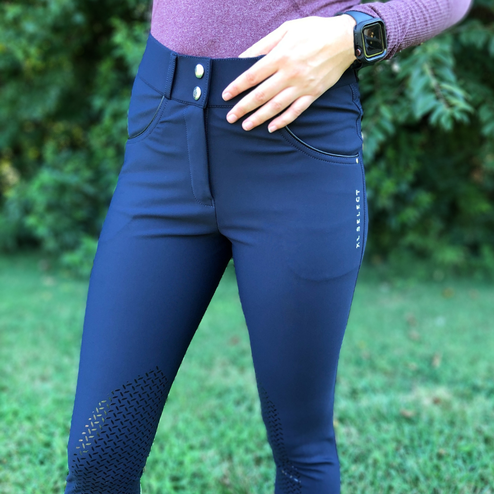 KL Select Gabrielle Knee Patch Breeches,  Navy/Black