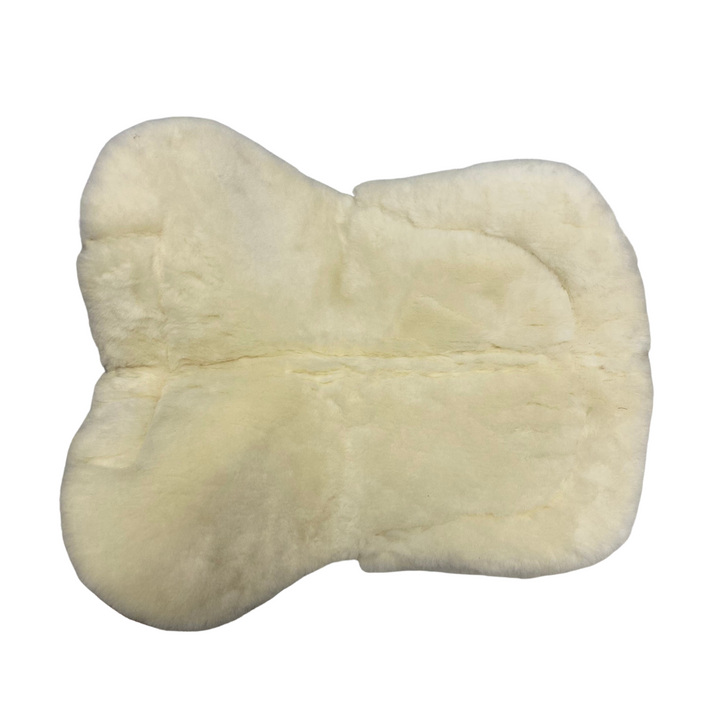 Sixteen Cypress Wool Fleece Half Pad, White & Cognac