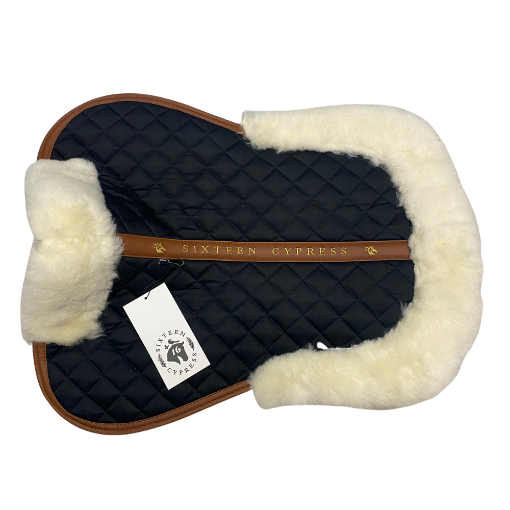 Sixteen Cypress Wool Fleece Half Pad, Black & Cognac