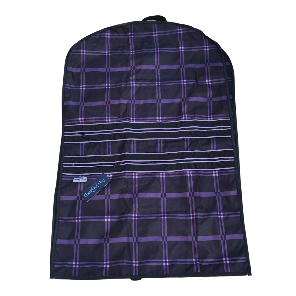 Chestnut Bay 3″ Gusset Garment Bag, Black Plaid