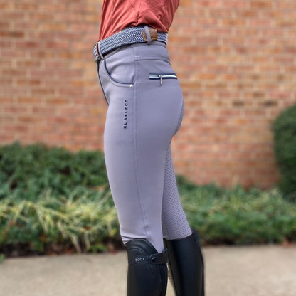 KL Select Gabrielle Full Seat Breeches, Grey/Navy