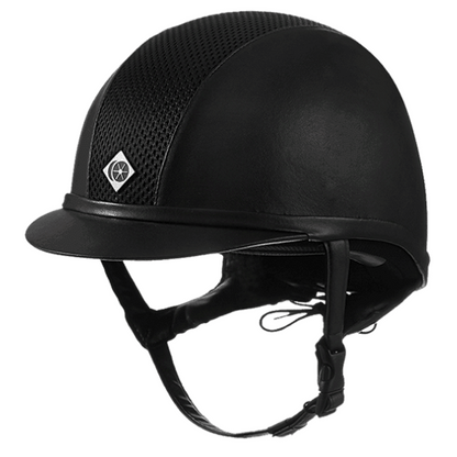 Charles Owen Ayr8 Plus Leather Look Helmet Black/Black Size 7