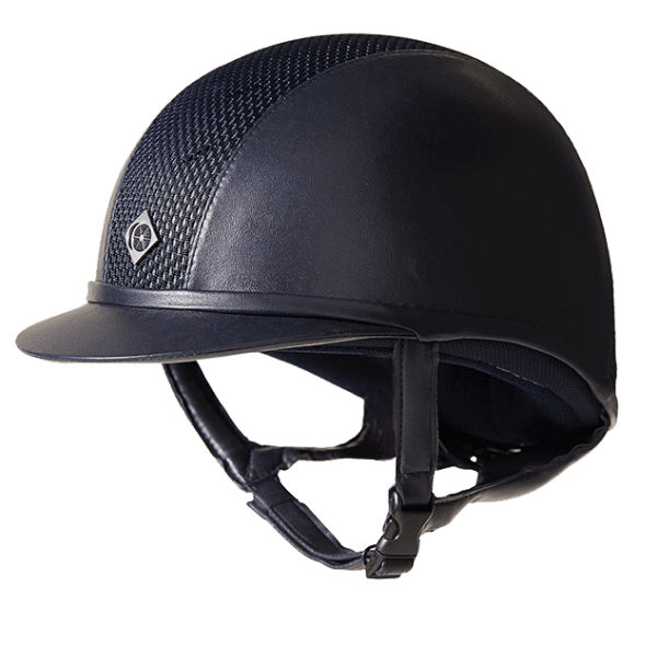 Charles Owen Ayr8 Plus Leather Look Helmet Black/Black Size 7