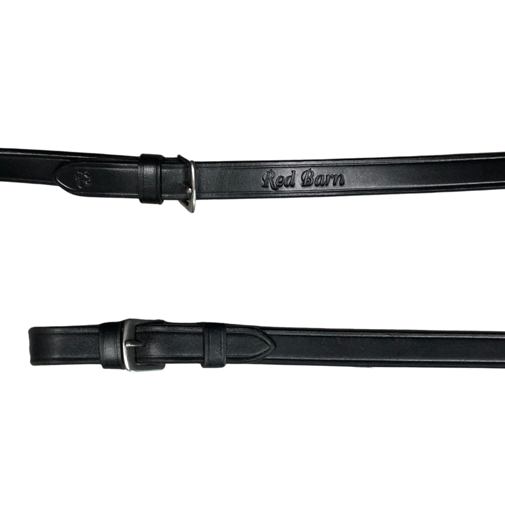 Red Barn 5/8" XLong Dressage Reins, Black