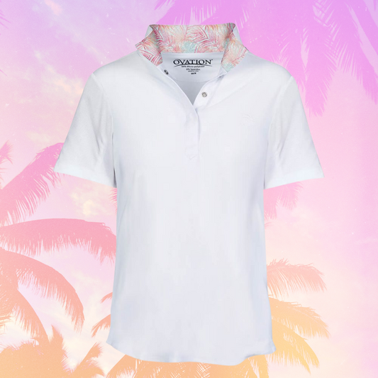 Ovation Ellie Child's Tech Short Sleeve Show Shirt, Tropical Palms