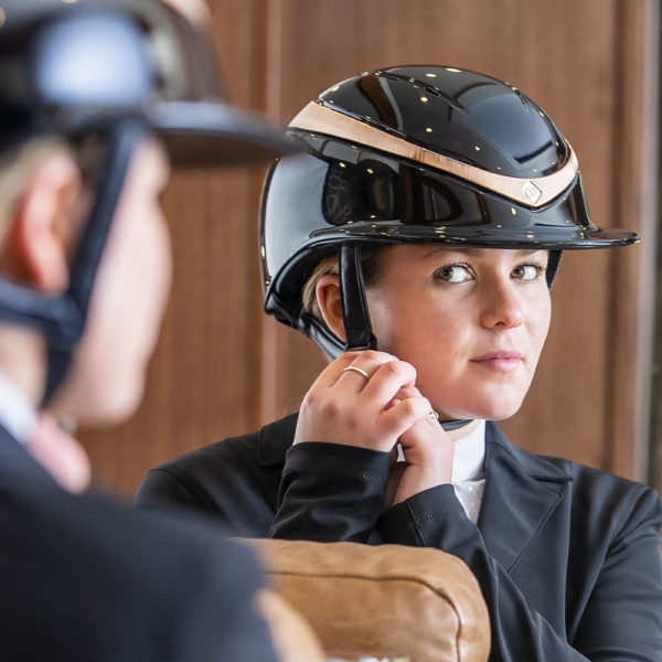 Charles Owen Wide Peak Halo Luxe MIPS Helmet, Black Gloss/Rose Gold